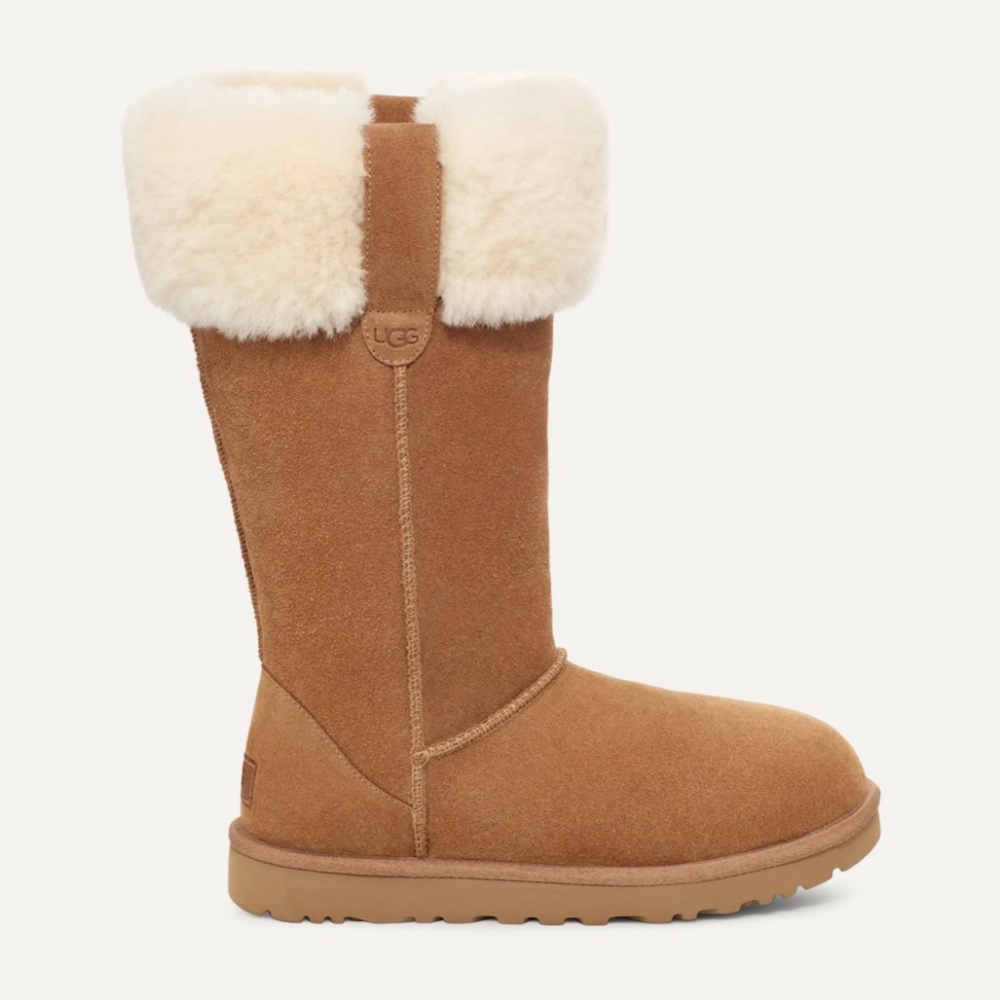 UGG Suhenny Boot Chestnut Boots with Plush Fur Cuff